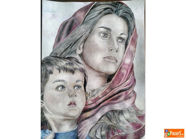 Crtanja Na Portreti So Tehnika Grafika