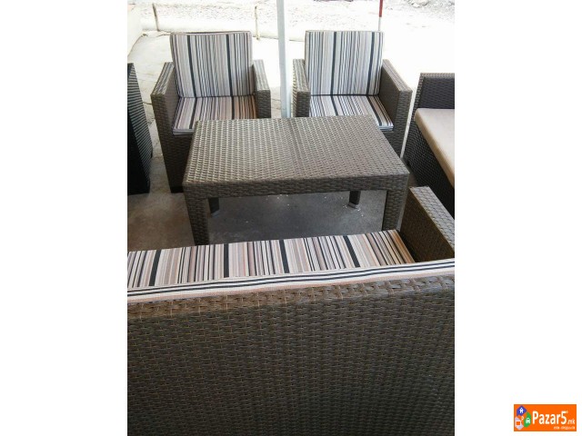 Bambus Rattan Garnituriii